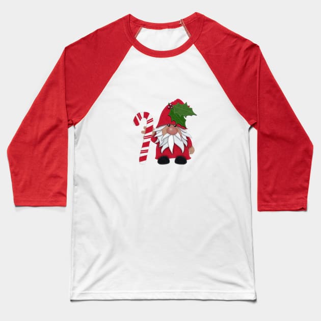 CANDY CANE CHRISTMAS GNOME | CHERIE'S ART(C)2020 Baseball T-Shirt by CheriesArt